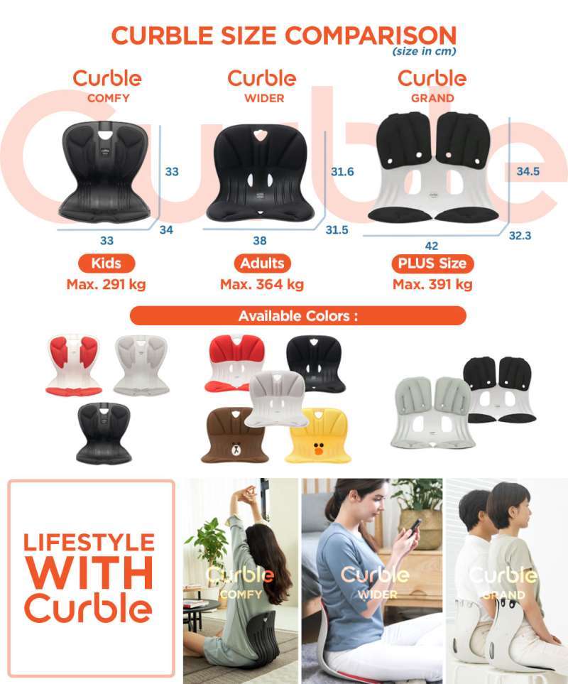 Promo Curble Posture Chair Family Bundling Black