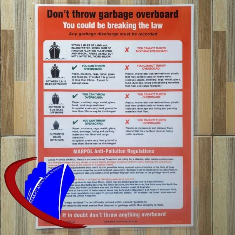 Promo Safety Poster Don't Throw Garbage Overboard Impa Code 331542