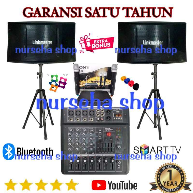 Jual Paket Sound System karaoke set Linkmaster 12 inch plus power mixer