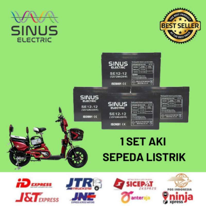 Promo Aki Kering Sepeda Listrik & Ups 4 Pcs 1 Set 12Ah 12V Original