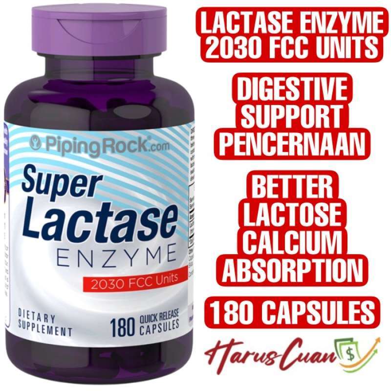 Promo Piping Rock Super Lactase Enzymes 2030 Fcc Units 180 Capsule