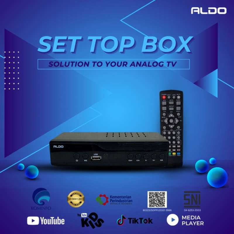 Promo STB Set Top Box DVB T2 Aldo Full HD SNI TV Digital Rekomendasi