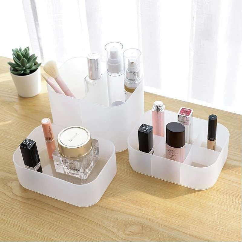 Jual Doff White Organizer Box With Lid Small 6 Grids - Kotak Organizer ...