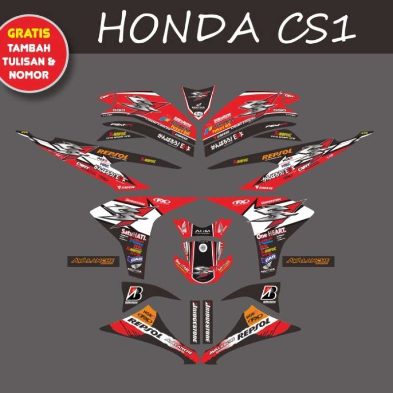 Promo Sticker Striping Custom Honda Cs1 Decal Stiker Kustom Motor Full