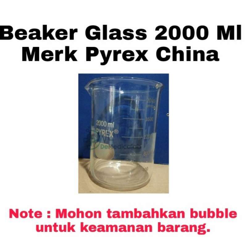 Promo Gelas Kimia Kaca / Beaker Glass Pyrex Rrc 2000 Ml Diskon 17% Di ...