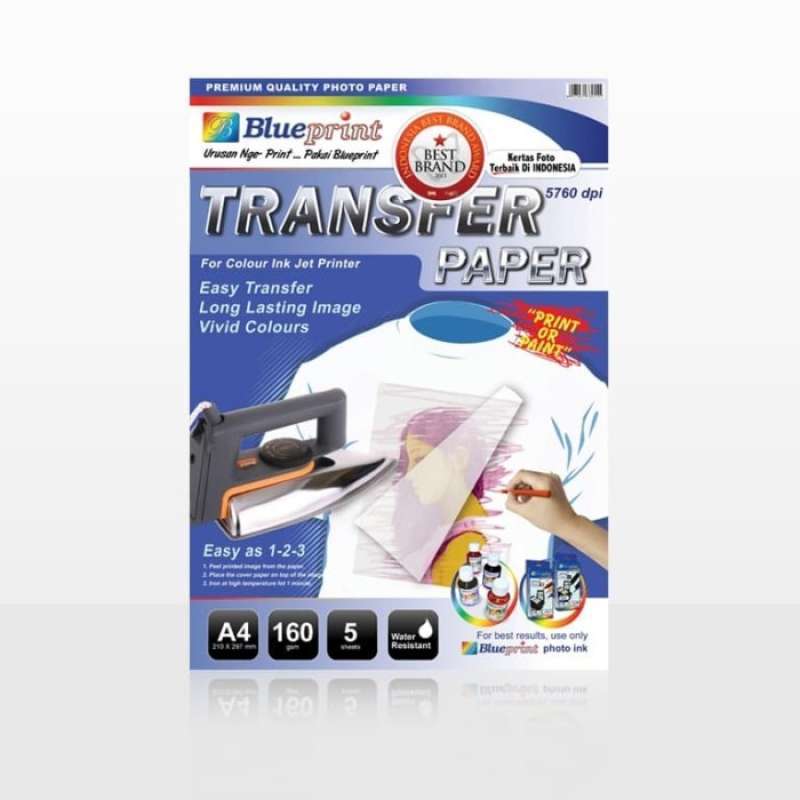 Jual Kertas Transfer Sablon Kaos Putih , BLUEPRINT Transfer Paper White