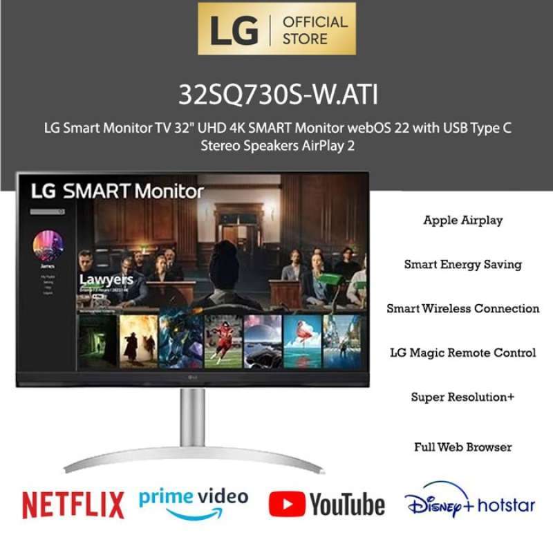 Jual LG SMART Monitor 32SQ730S 32 UHD 4K webOS 22 with USB TypeC™ Airplay di Seller LG Monitor