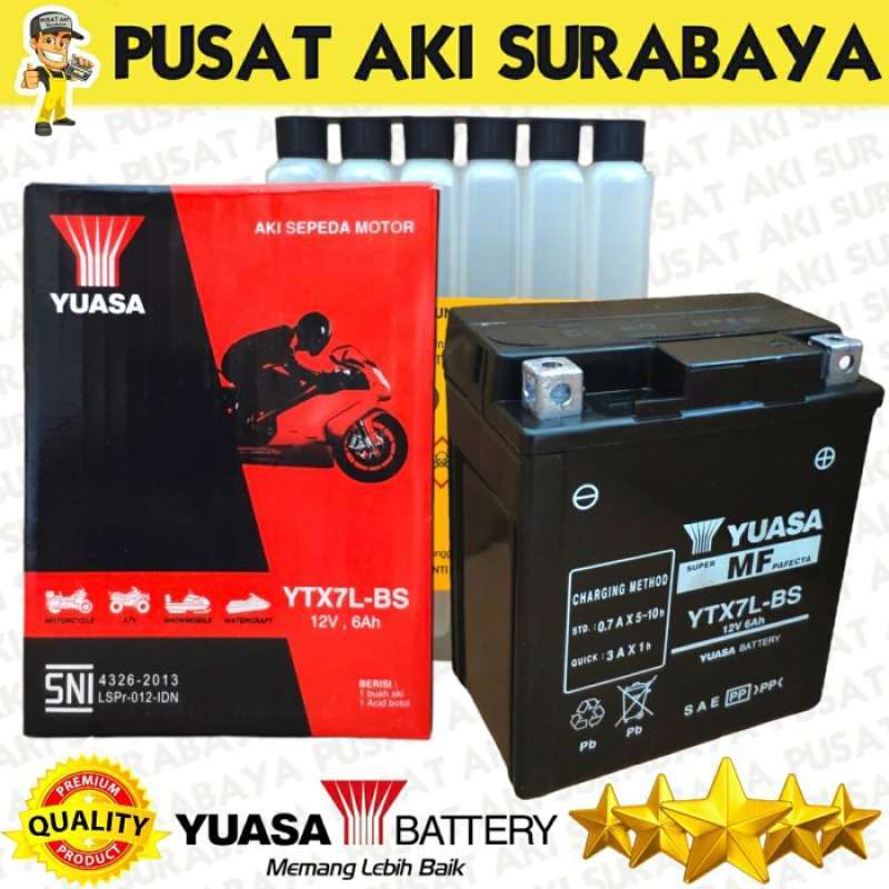 Promo Promo Aki Yuasa Ytx7L - Bs Accu 12 Volt 6 Amper Sepeda Motor Lx