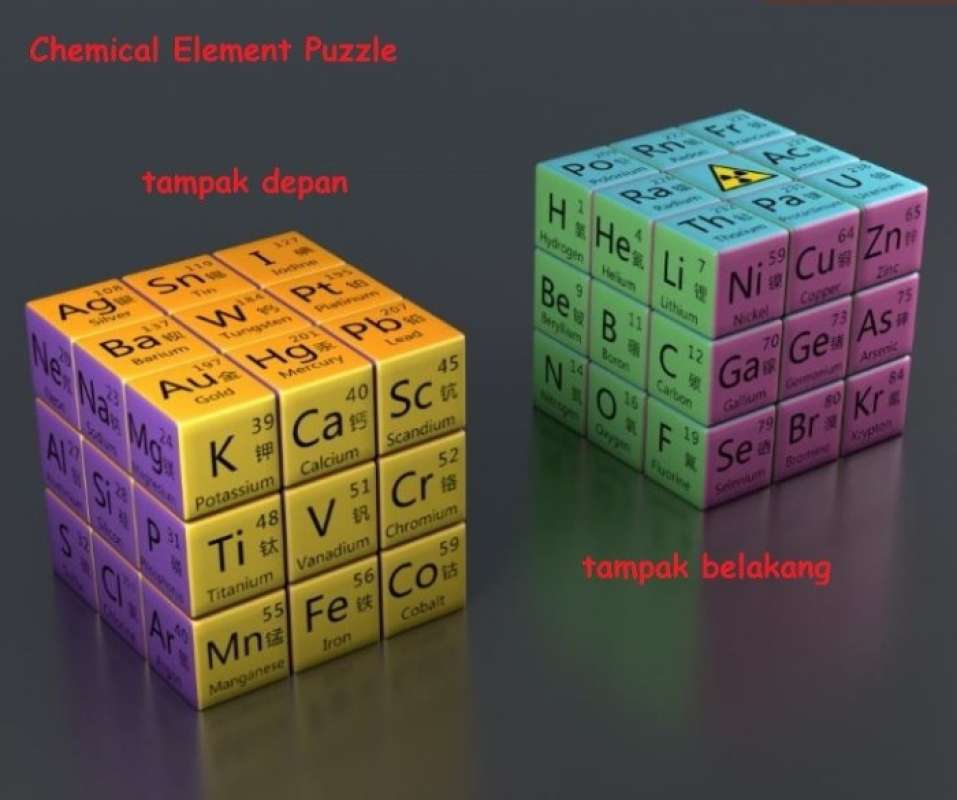Cubic Element Machine Jual Rubik 3x3 Z-Cube Chemical Elements ZCube 3x3x3 Unsur Kimia Z Cube ...