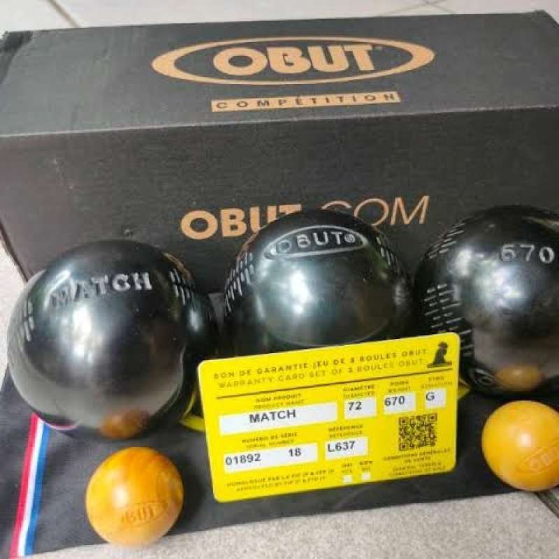 Boules De Pétanque OBUT MATCH - 73mm - 730g - Surface Lisse - Acier Carbone