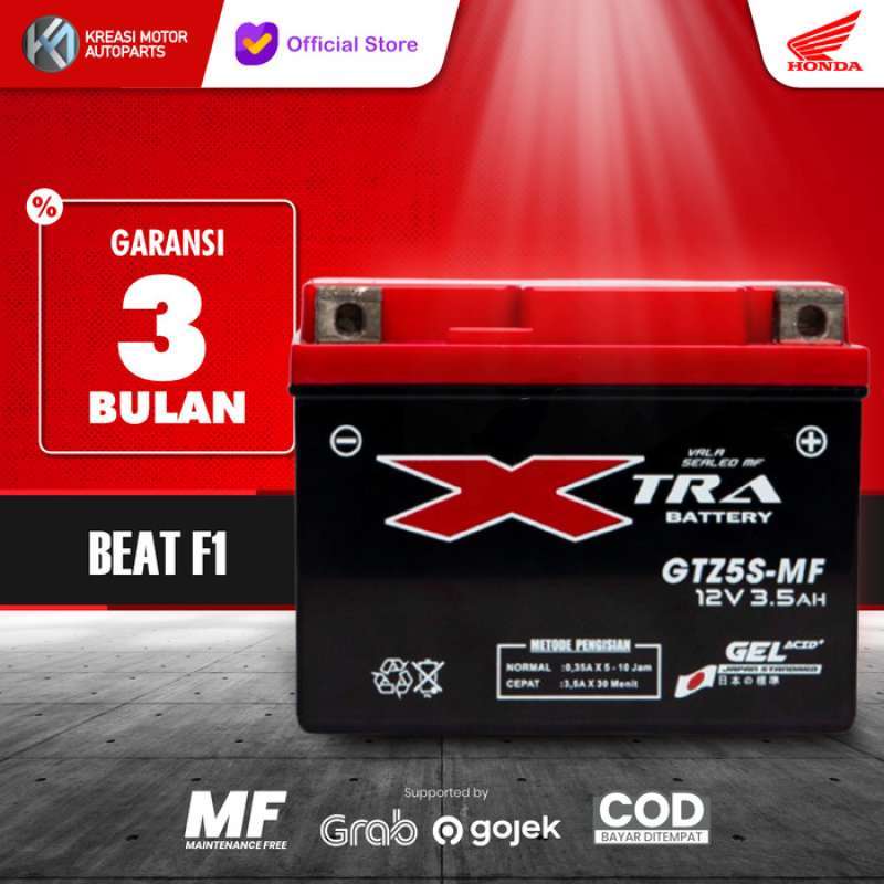 Jual Aki Motor Honda Beat F1 GTZ5S XTRA MF AKI KERING - GEL ACID di