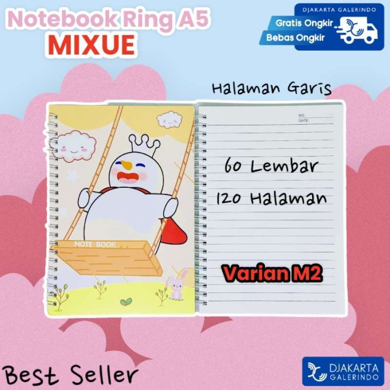 Jual Buku Tulis MIXUE Ring A5 isi 60 lembar Premium kertas garis lurus ...