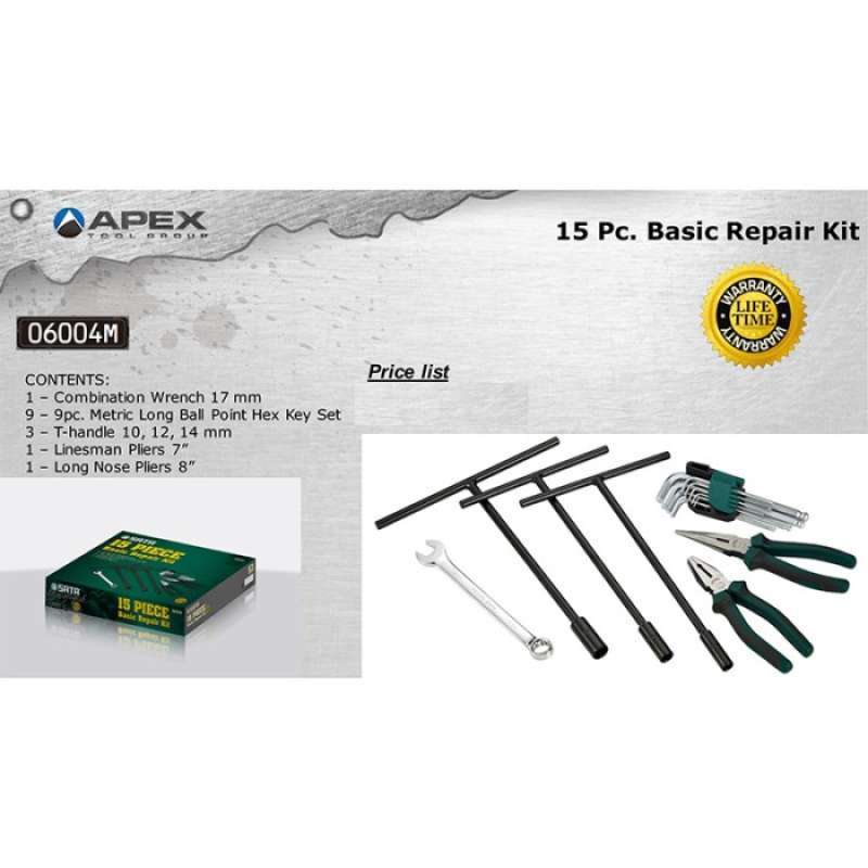 Promo Tool Kit Set 06004m 15 Pcs Basic Repair Kit Sata Tools Diskon 23% ...