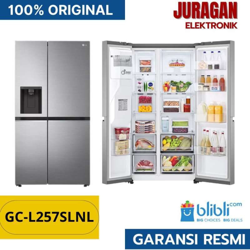 Promo LG GC-L257SLNL Kulkas Side By Side with Water Dispenser 647 Liter ...