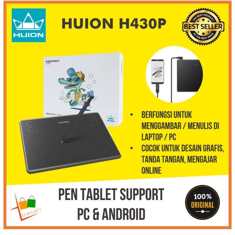 Promo HUION H430P HUION H430 Inspiroy Graphic Drawing Tablet Gambar PC