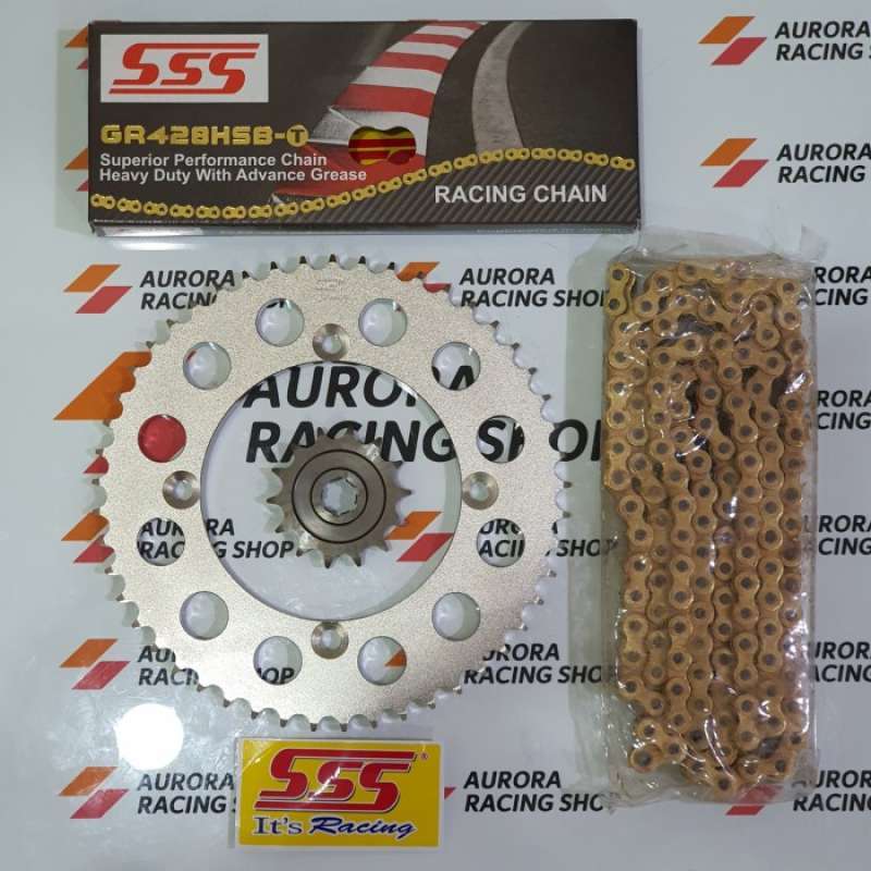 Jual Gear Set SSS Kawasaki KLX 150 / D Tracker & Rantai SSS HSBT 130L