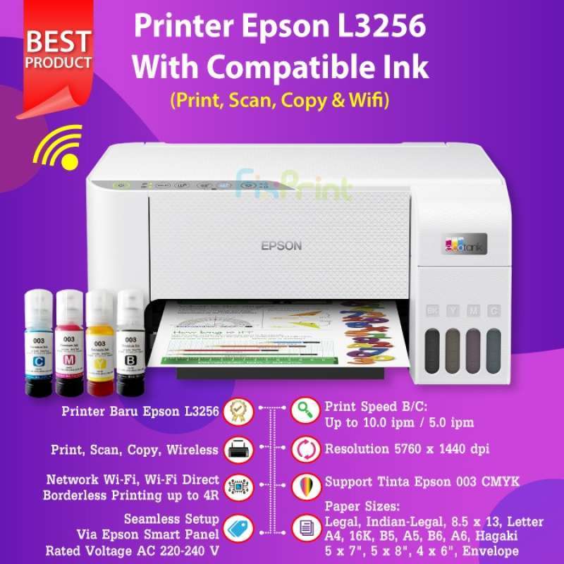 Promo Baru Printer Epson Ecotank L3256 Print Scan Copy A4 Wireless All