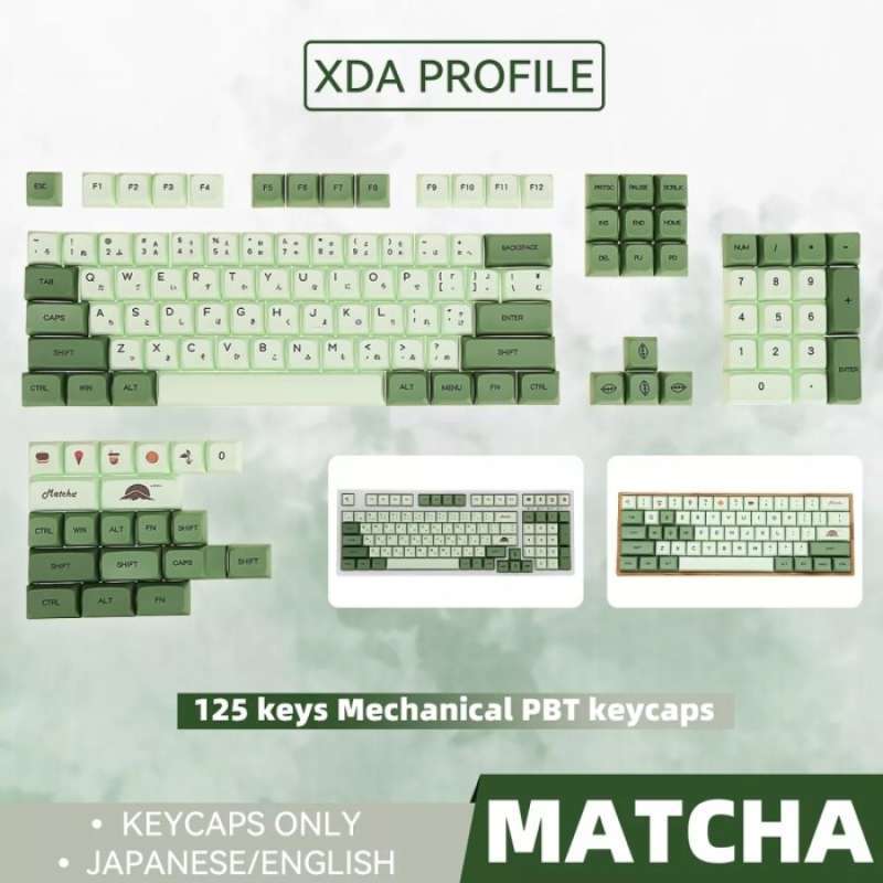 Promo Keycaps PBT Matcha Edition XDA profile dye-sub Diskon 9% di ...