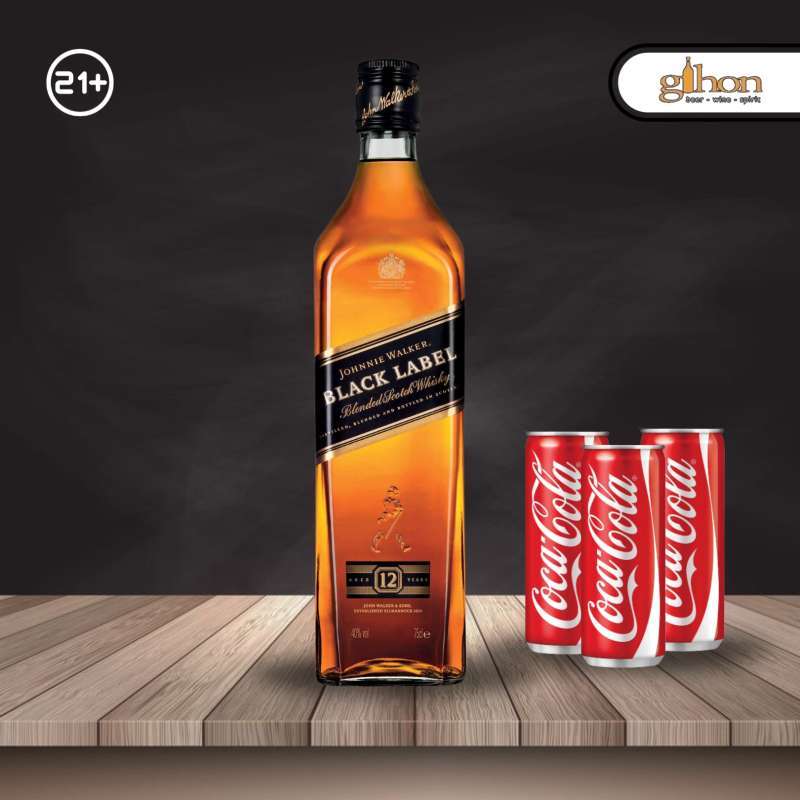 Jual Johnnie Walker Black Label 750ml + 3 Can Coke Can di Seller GIHON