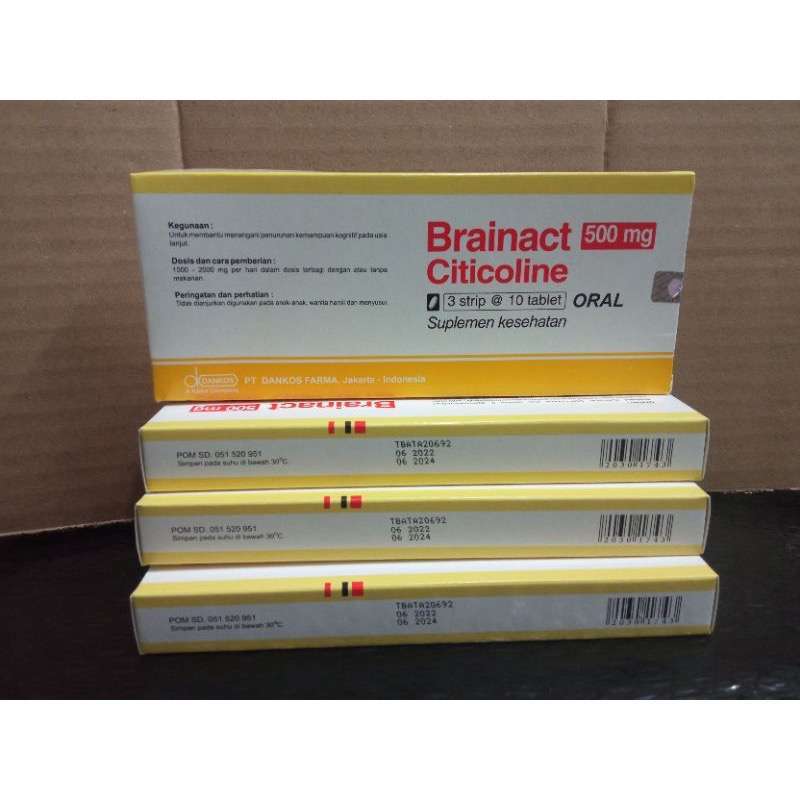 Promo Brainact. 500mg Box 30 Tab Original Persamaan Citicoline. Brainak ...