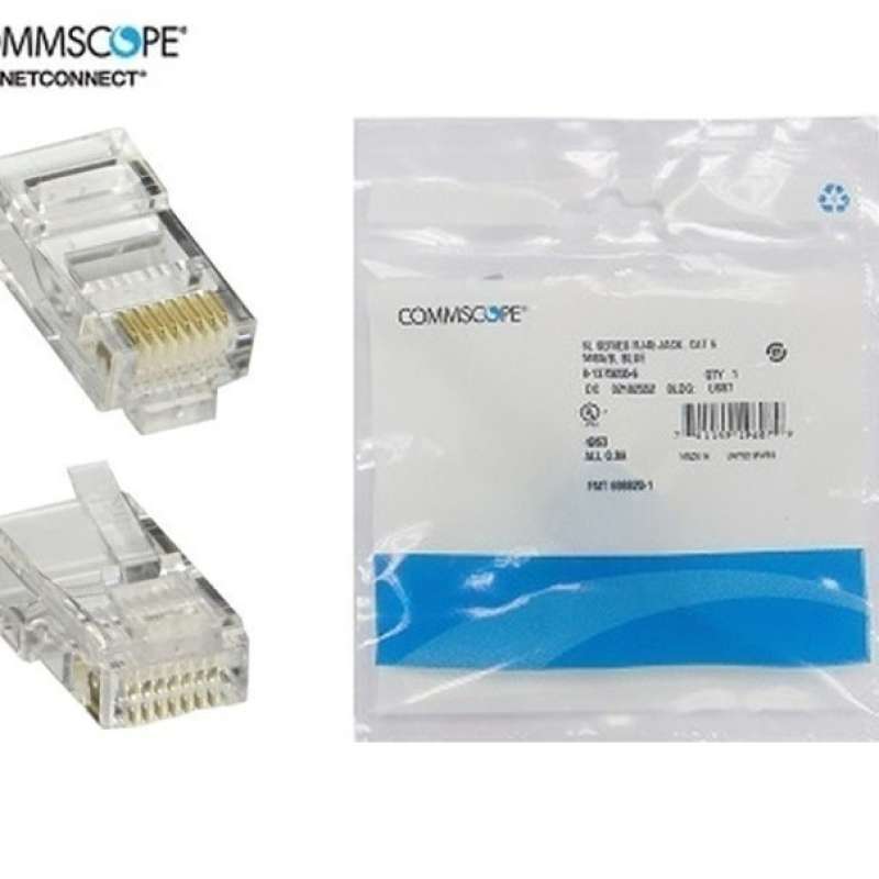 Promo Konektor AMP RJ45 Cat5E Original / Connector Rj45 Commscope ...