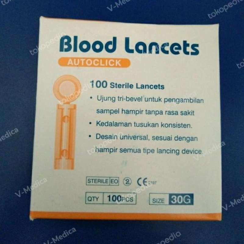 Jual Blood Lancet Onemed 30g Isi 100 / Jarum Cek Darah Di Seller V