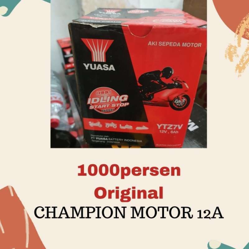 Promo aki motor nmax pcx aerox yuasa ytz7v GARANSI Diskon 2% di Seller