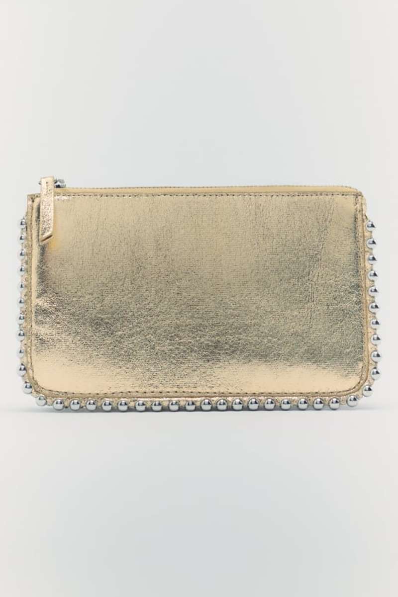 ZARA ORIGINAL STORE 100 CLUTCH BAG WITH STUDS