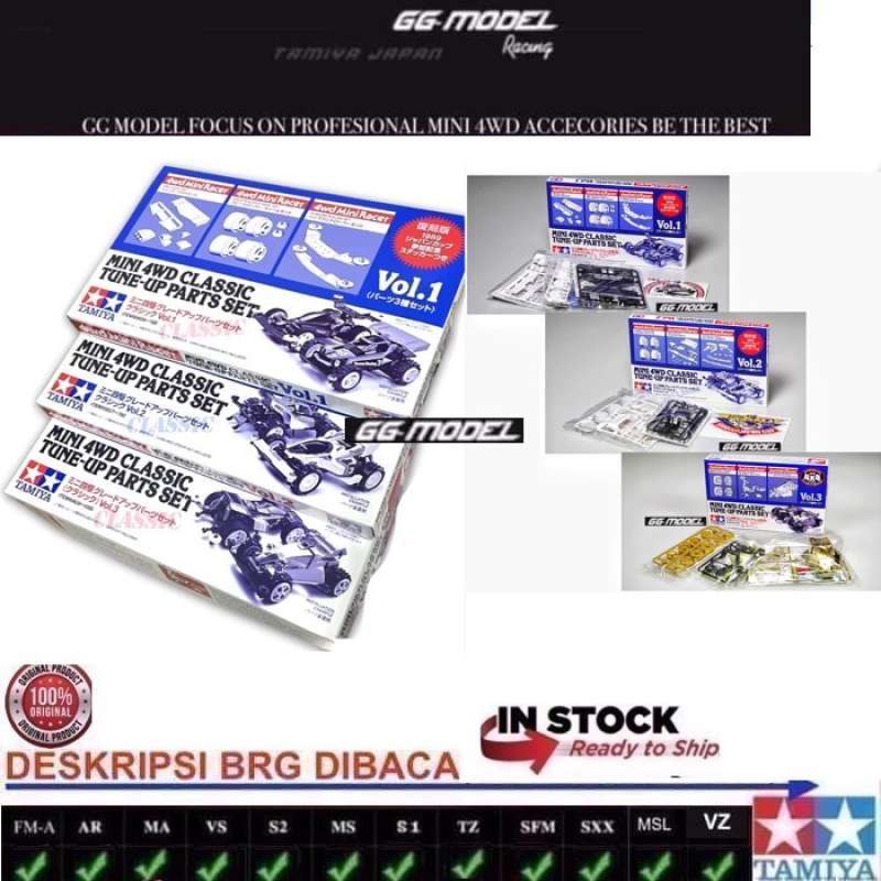 Promo TAMIYA 95626 95627 95628 MINI 4WD CLASSIC TUNEUP PARTS SET Vol.13 Diskon 23 di Seller