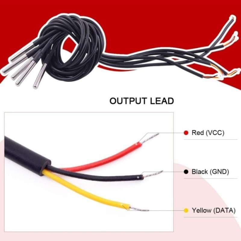 Jual Ds18b20 Waterproof Temperature Suhu Sensor Probe Arduino Uno (2 ...