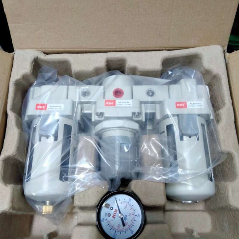 Air Filter + Pressure Regulator + Lubricator Combo – All-in-One Unit For Air Systems (Model AC4000-04)