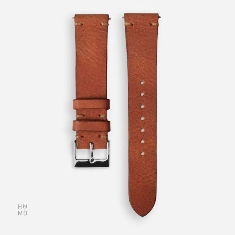 Horween Dublin Brown Nut Premium Handmade Single Layer Strap Brown Nut,  Reguler English Tan