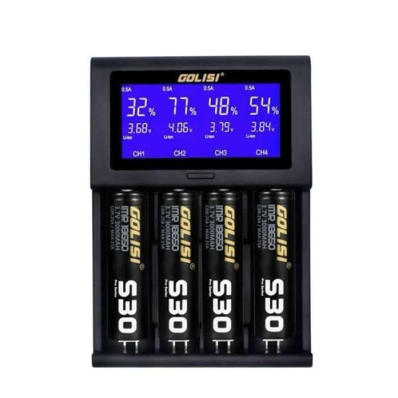Golisi S4 Smart Charger LCD 4 Slot Battery Charger / Golisi Charger S4