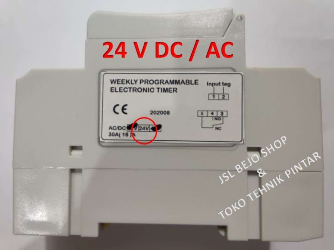 Promo 24v dc ac din rail digital programmable timer switch model mcb