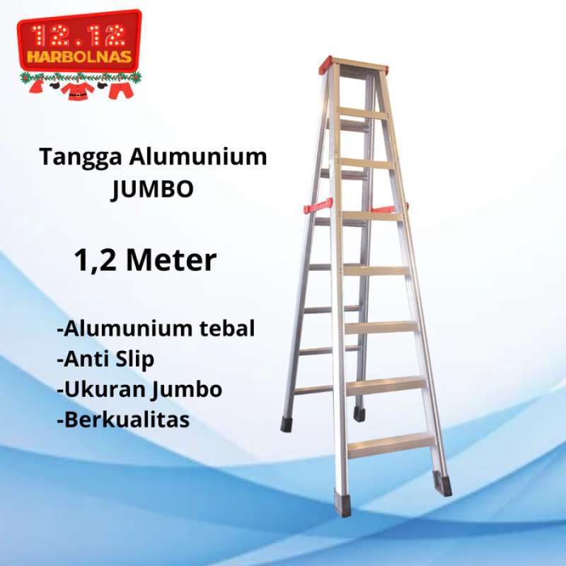 Promo Tangga Lipat Alumunium Original Tangga Lipat 1,2 Meter Termurah
