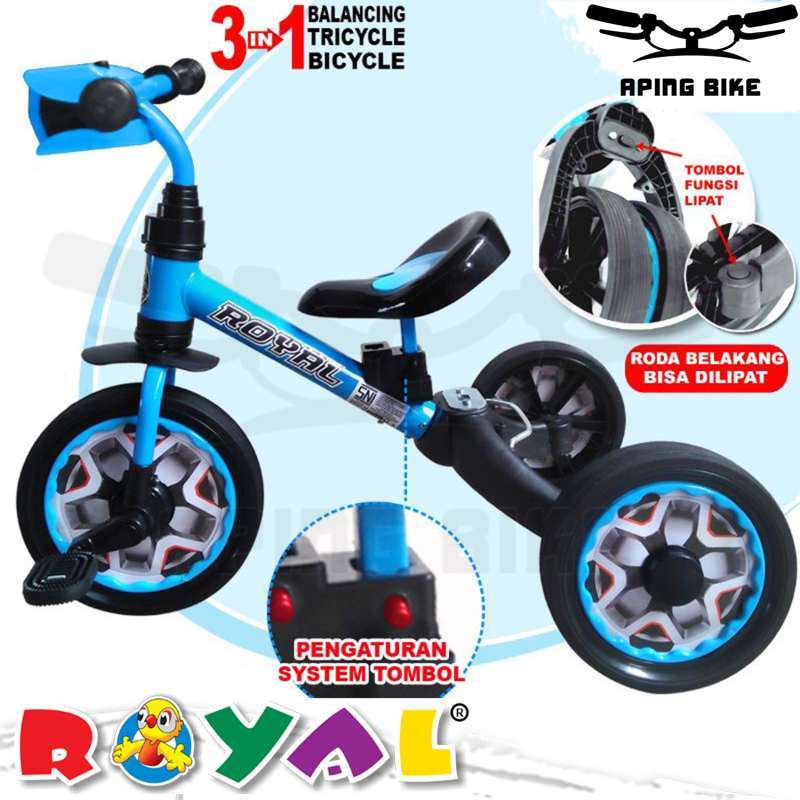Tricycle Royal BB-02 3in1 Sepeda Anak Roda Tiga Push Bike Balancing