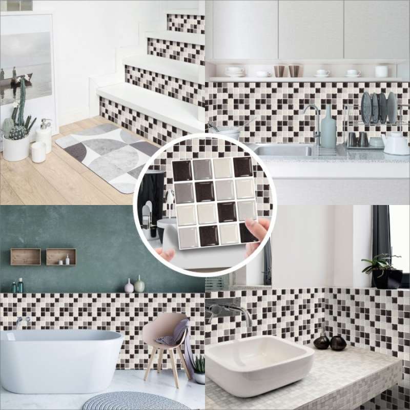 Jual Stiker dinding dapur tembok Mosaic / Wallpaper Sticker kamar mandi