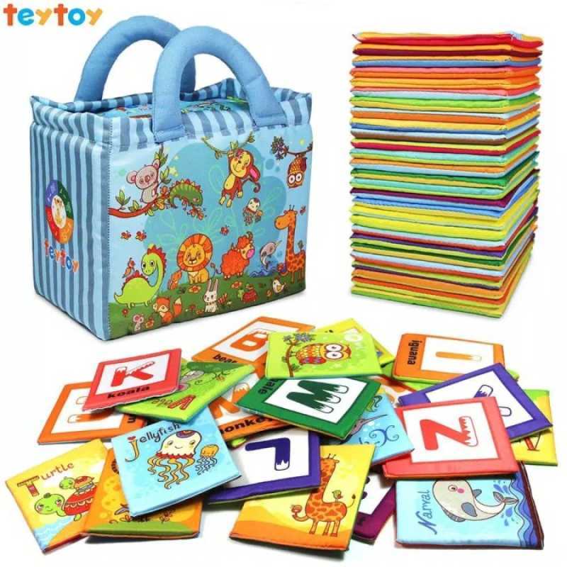 Promo Kartu Flashcards Kain Cloth Soft Book Flash Card Huruf Alphabet ...