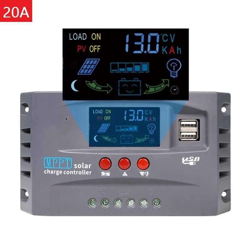 Hxc12 Jual Hxc Solar Charge Controller Mppt 2 Usb Automatic Identify 12v/24v ...