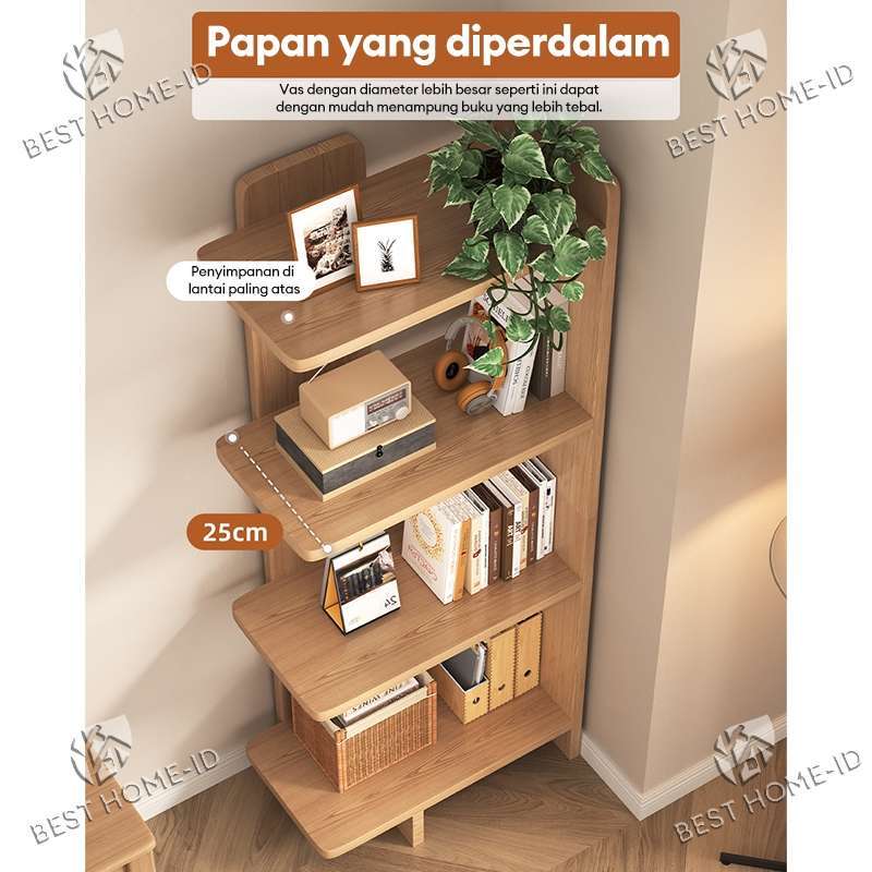 Hlap Rak Promo Rak Buku 5 Tingkat Rak Buku Kayu Diskon 55% Di Seller Rmj ...