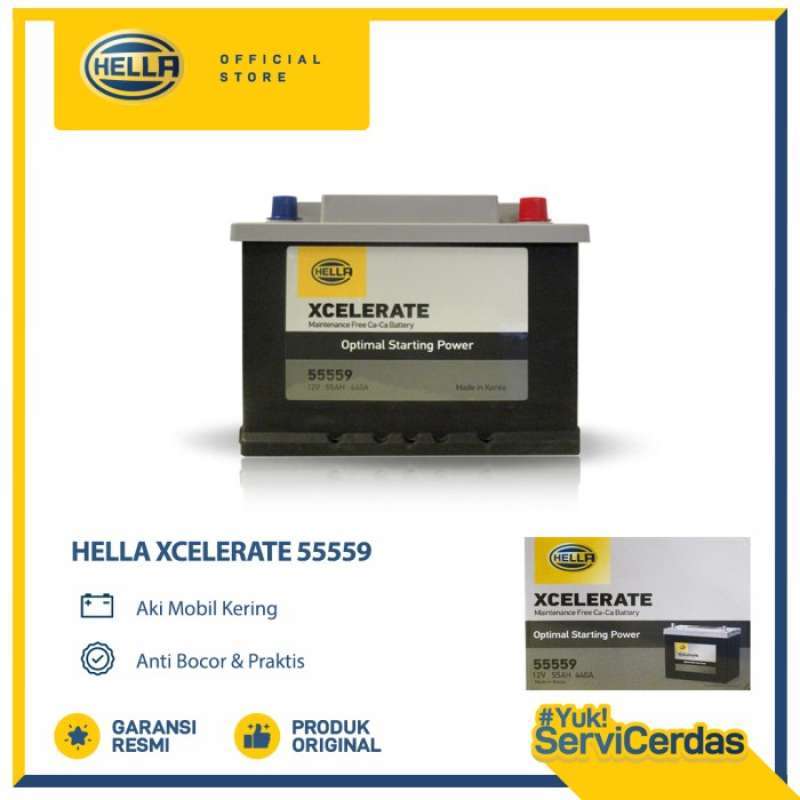 Promo Aki Mobil Mf Hella Xcelerate 55559 Terbaik Diskon 8% Di Seller
