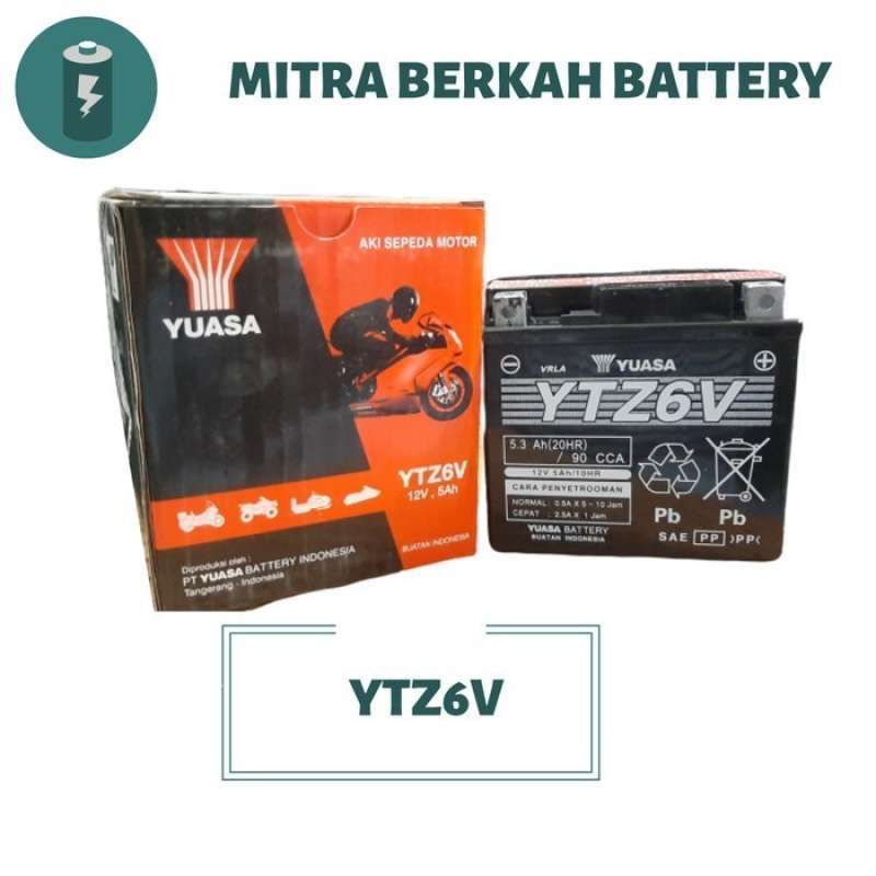 Promo Aki Motor Scoopy Iss Ytz6v Yuasa Diskon 33% Di Seller Kanzahana