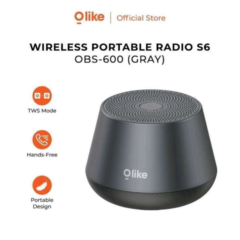Olike OBS-600 Speaker Mini Bluetooth Portable TWS, Bentuk Tabung, Jawab Telepon Lewat Speaker, Ideal untuk Sobat Maju yang Aktif dan Menyukai Suara Jernih