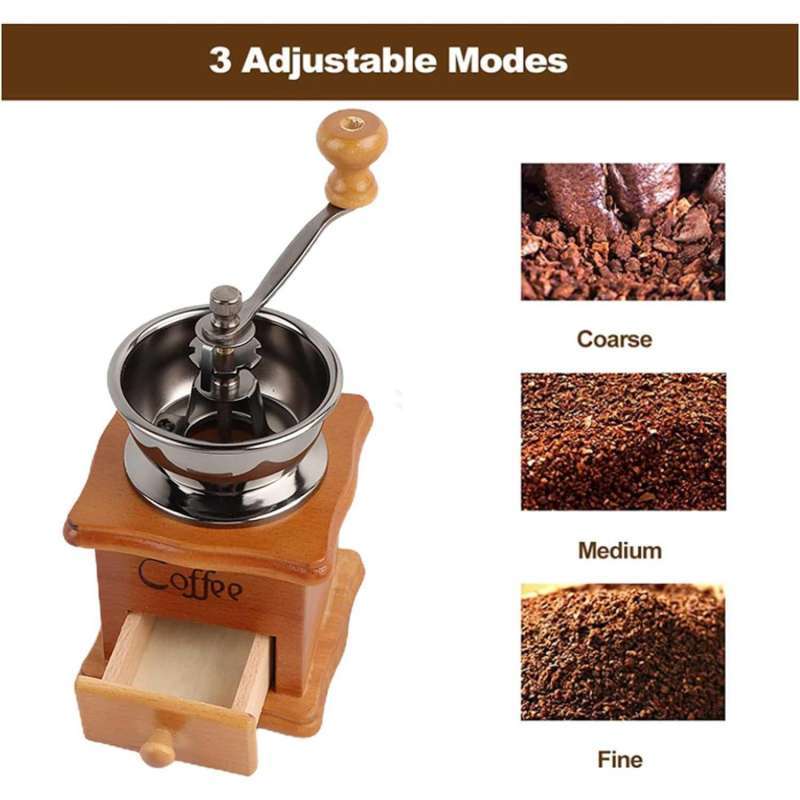 Jual Mrosaa Alat Penggiling Kopi Manual Coffee Grinder Wood Adjustable