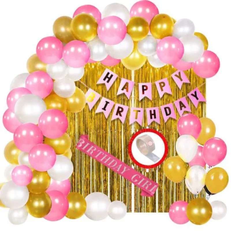 Promo Paket Balon Dekorasi Happy Birthday Tema Birthday Girl +sash
