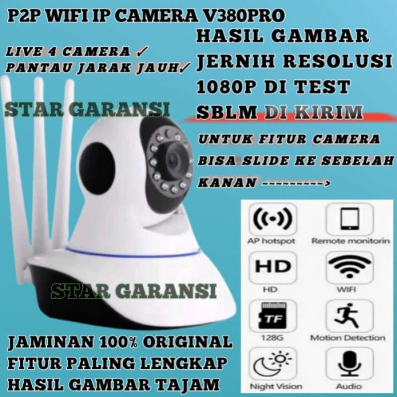 Jual Ip Camera 1080p V380 Pro Cam Cctv Wifi 3 Antena Wireless Kamera ...