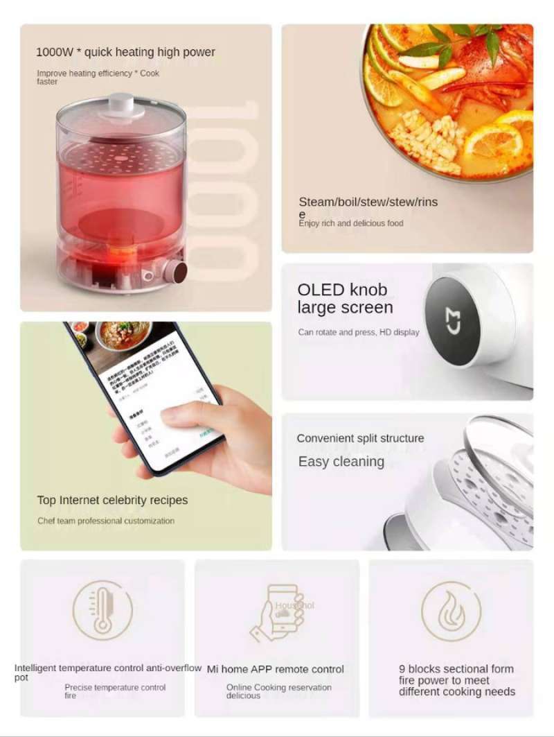 Jual Xiaomi Mijia Smart Electric Food Steamers Multifunctional Steamer