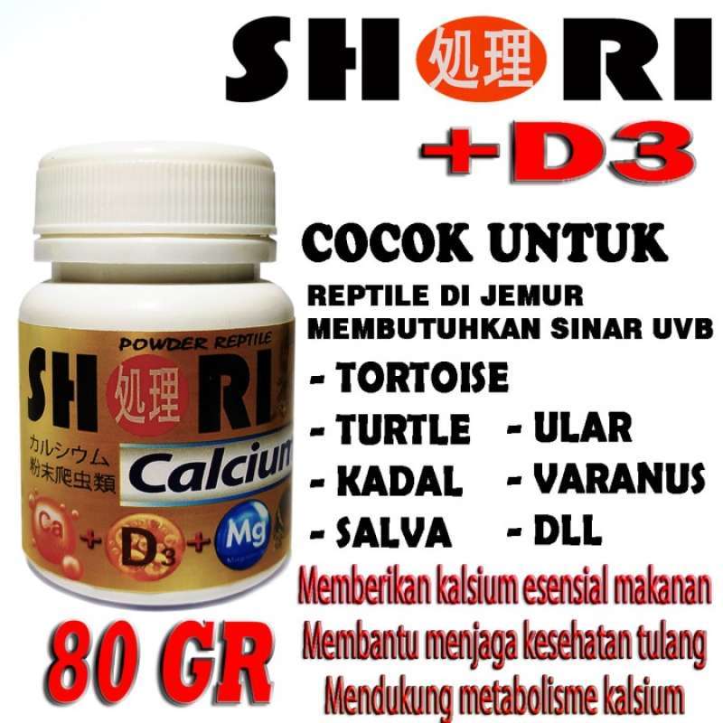 Promo Shori Kalsium Bubuk +d3 Multivitamin Reptile Bd Ular Turtle ...