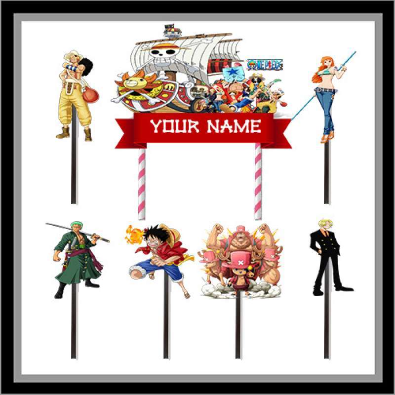 Jual Custom Topper Happy Birthday Hiasan Kue Ulang Tahun One Piece Di