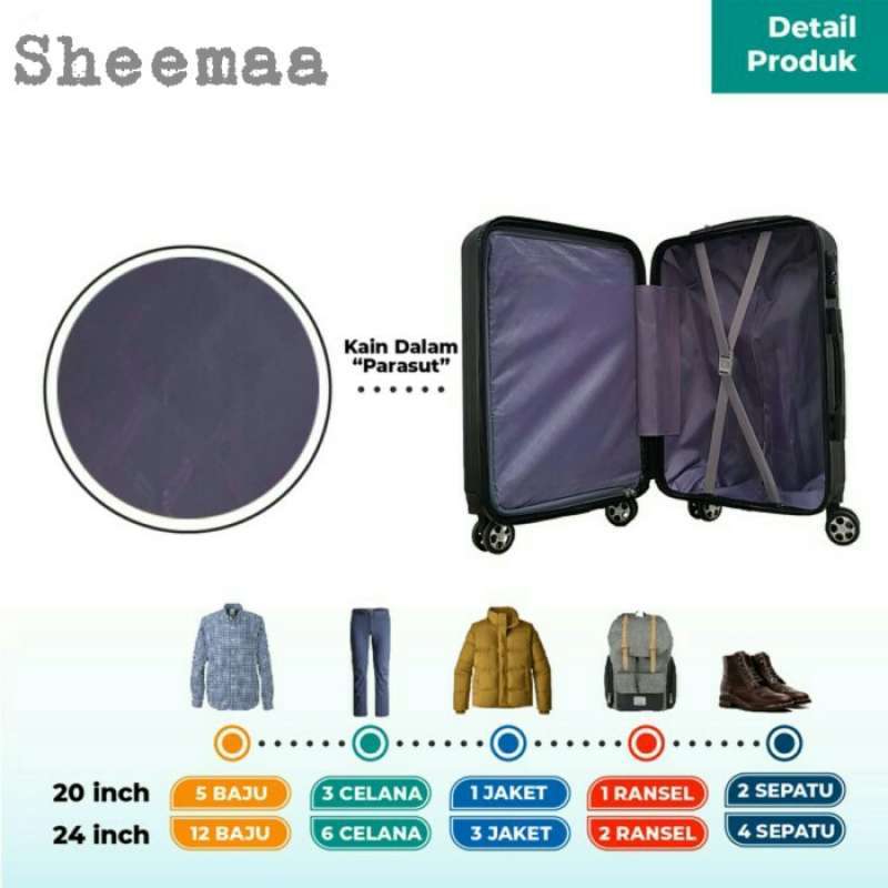 Promo Koper 20 Inch Vienna Kabin Fiber Hardcase Cabin Roda 4 Tas Travel ...